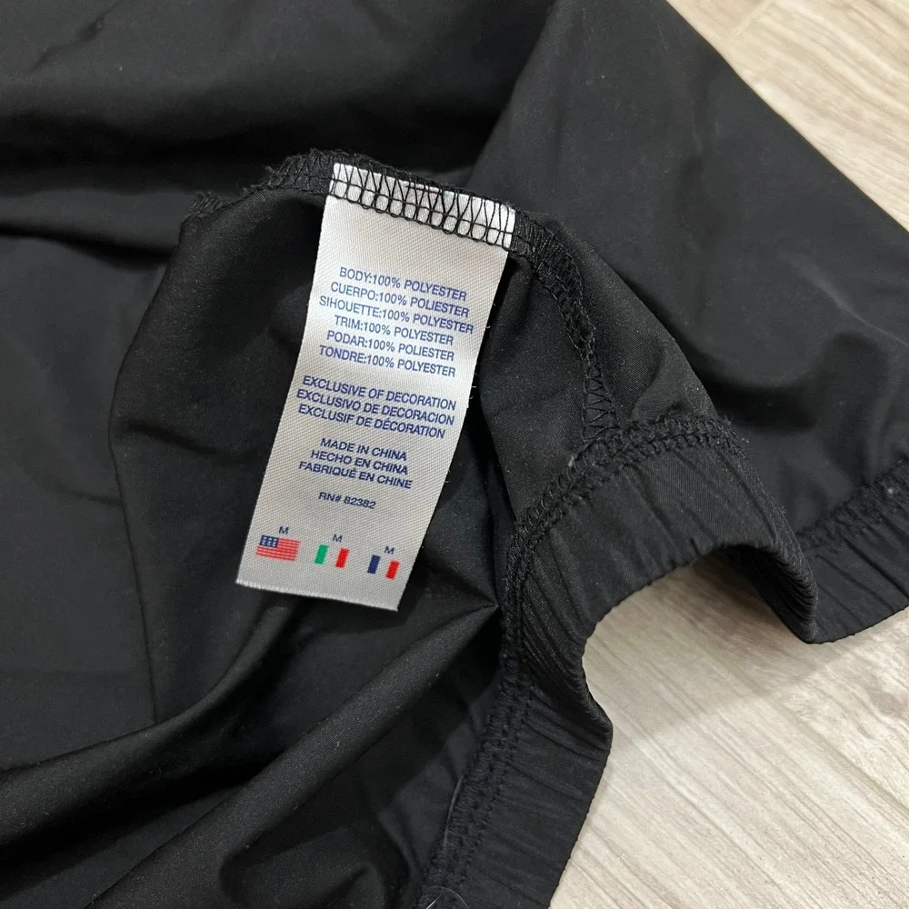 Champion Boys Windbreaker Jacket Medium M 8-10 Black White All Over Print Zip